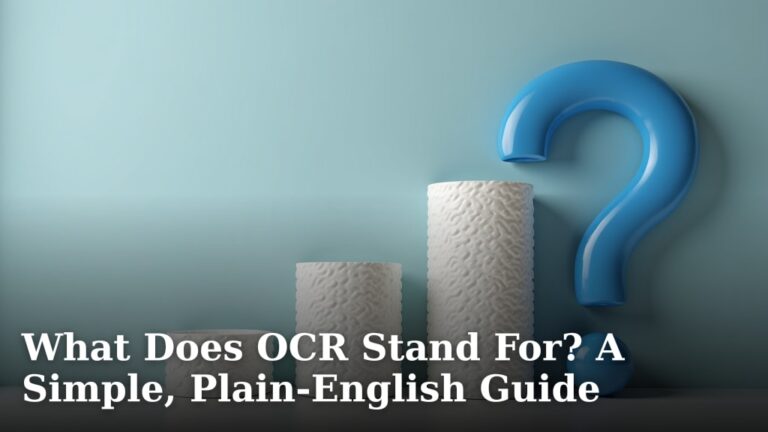 What Does OCR Stand For? A Simple, Plain-English Guide